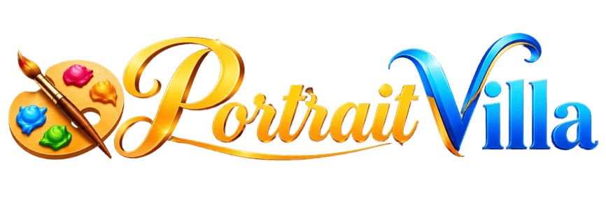 PortraitVilla logo for custom hand-painted portraits from photos