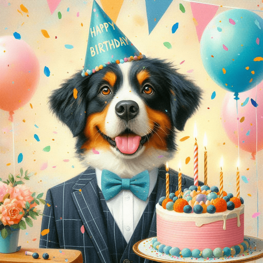 Custom Pet Birthday Painting